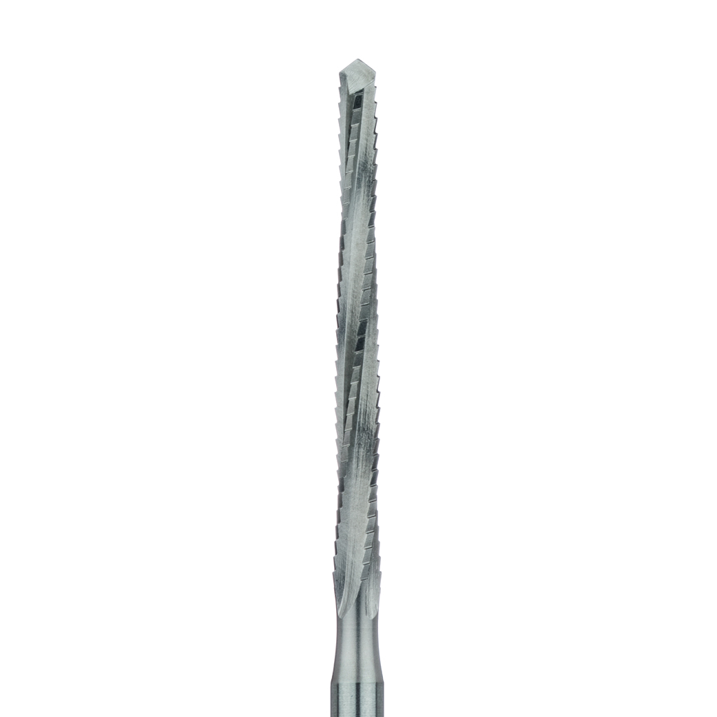 168RF-023-HPL Steel Bur, Rust Free Stainless Steel Bur, 2.3mm Ø, Cross Cut, 22mm Length Lindemann Bur, HPL
