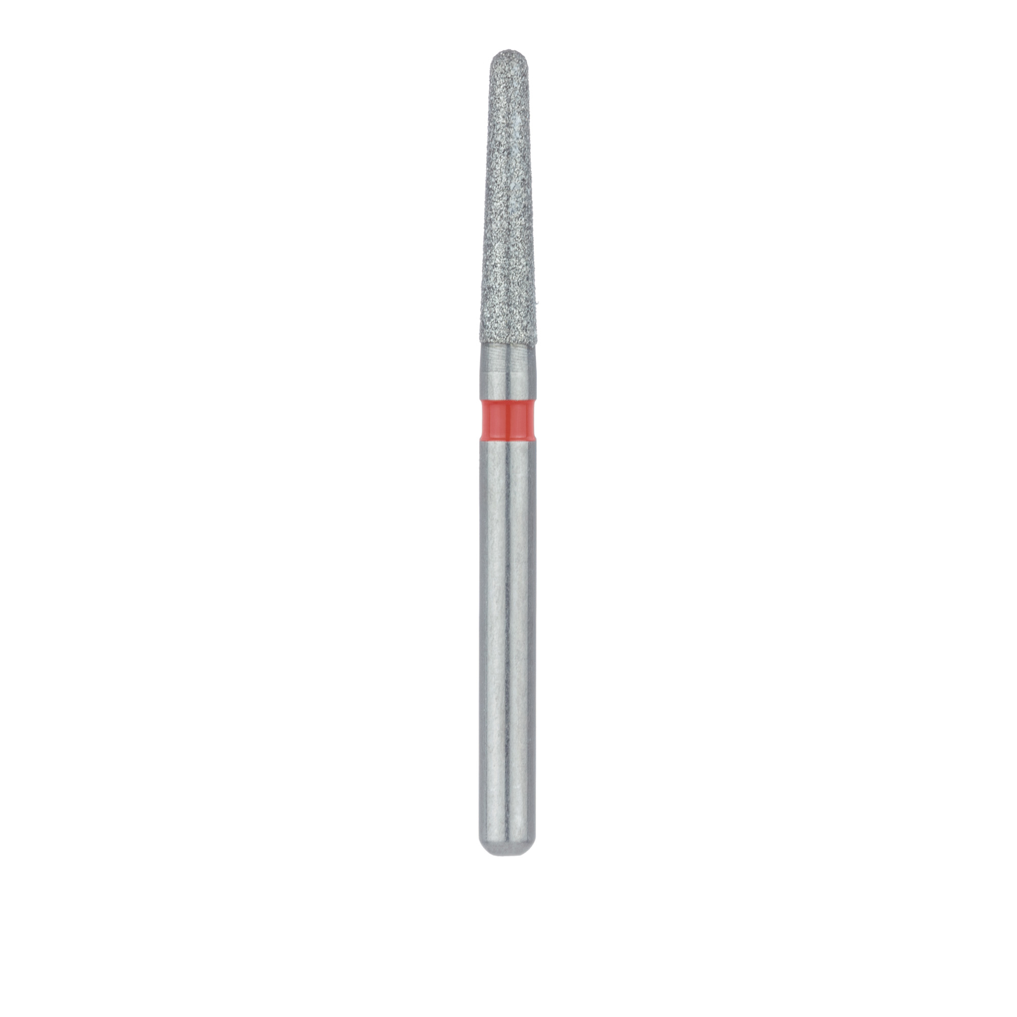 1116.8F Single-Use Diamond Bur, Sterile, 25 Pack, 1.6mm Ø, Tapered, Round End, 8mm Working Length, Fine, FG
