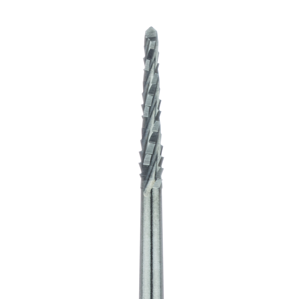 HM162SX-014-FG Surgical Lindemann Carbide Bur, Cross Cut, 1.4mm Ø, Length 8mm, FG