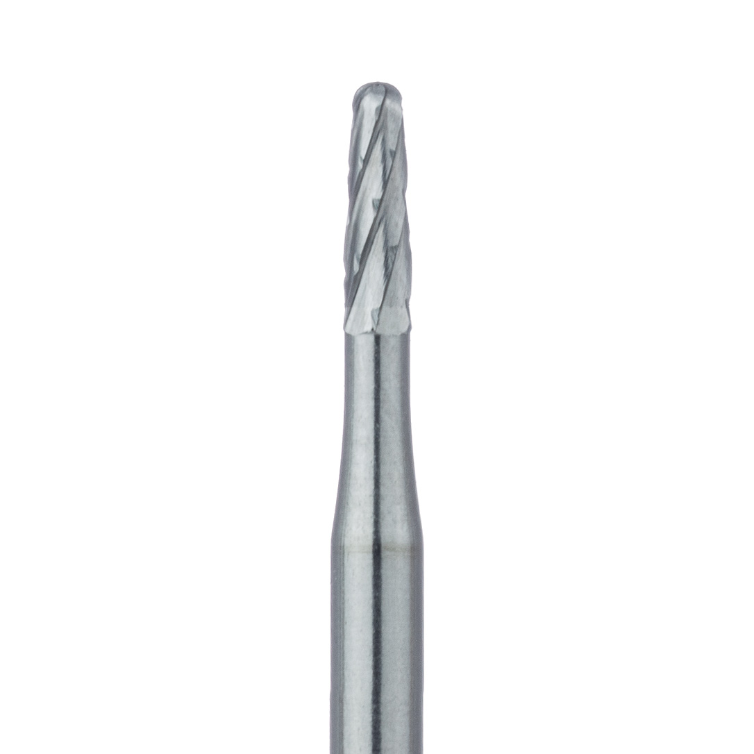 HMG23RX-012-FG Crown Cutting Carbide Bur, Round End Taper Cross Cut 1.2mm FG