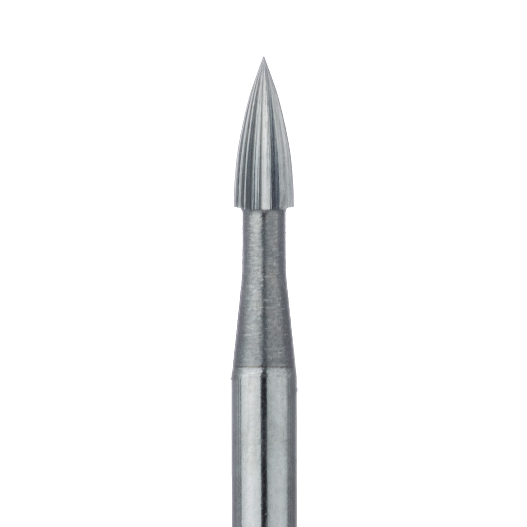 HM246-014-FG Trimming & Finishing Carbide Bur, Fine, Small Flame, US#7904, 1.4mm Ø, FG