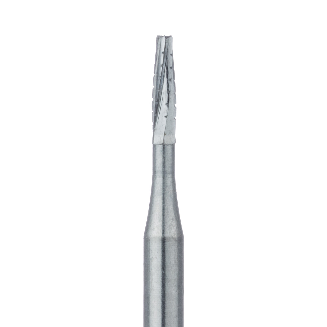 HM33-010-FG Operative Carbide Bur, Tapered Fissure Cross Cut, US#700, 1mm Ø, FG