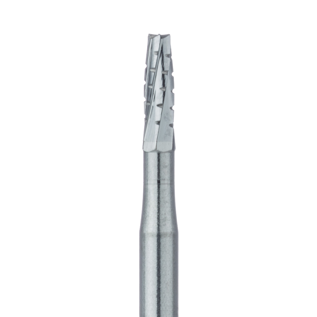 HM33-014-FG Operative Carbide Bur, Tapered Fissure Cross Cut, 1.4mm Ø, FG