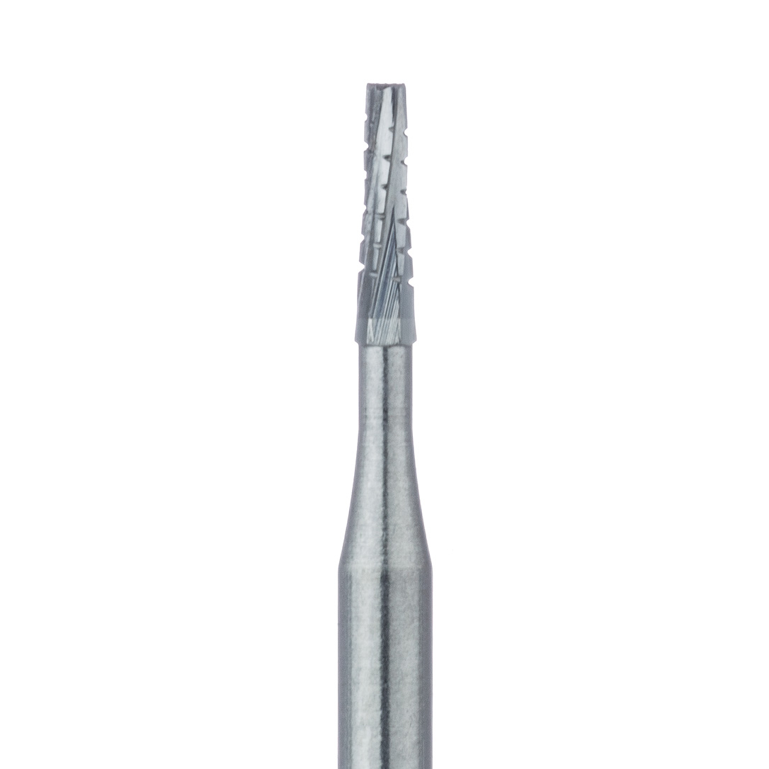 HM33-010-SU Operative Carbide Bur, Tapered Fissure Cross Cut, US#700, 1mm Ø, SU