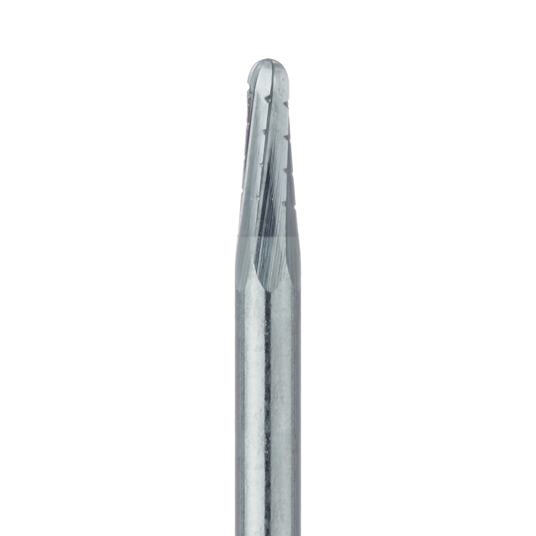 HM33R-016-SU Operative Carbide Bur, Round End Tapered Cross Cut, US#1702, 1.6mm Ø, SU