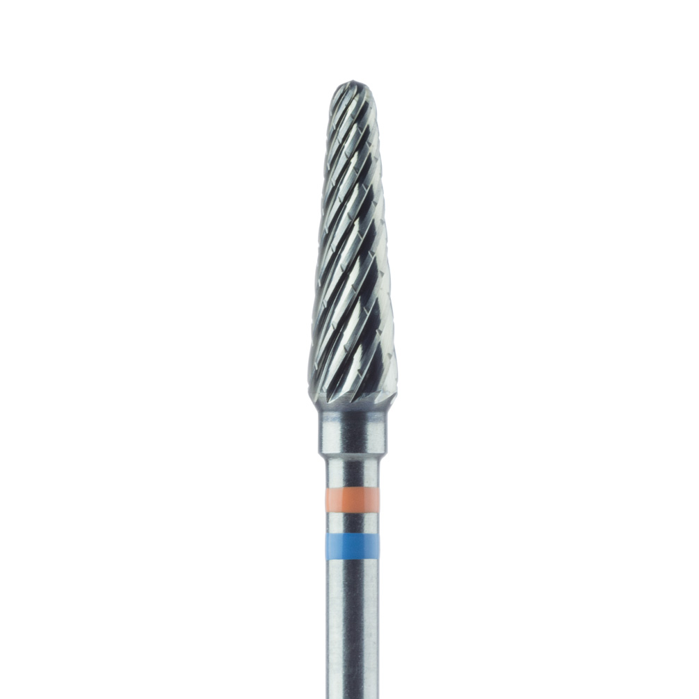 HM79FF-040-HP Carbide Cutter, Fine, Faceted Toothing with Cross Cut, Round End Taper, 4mm Ø, HP