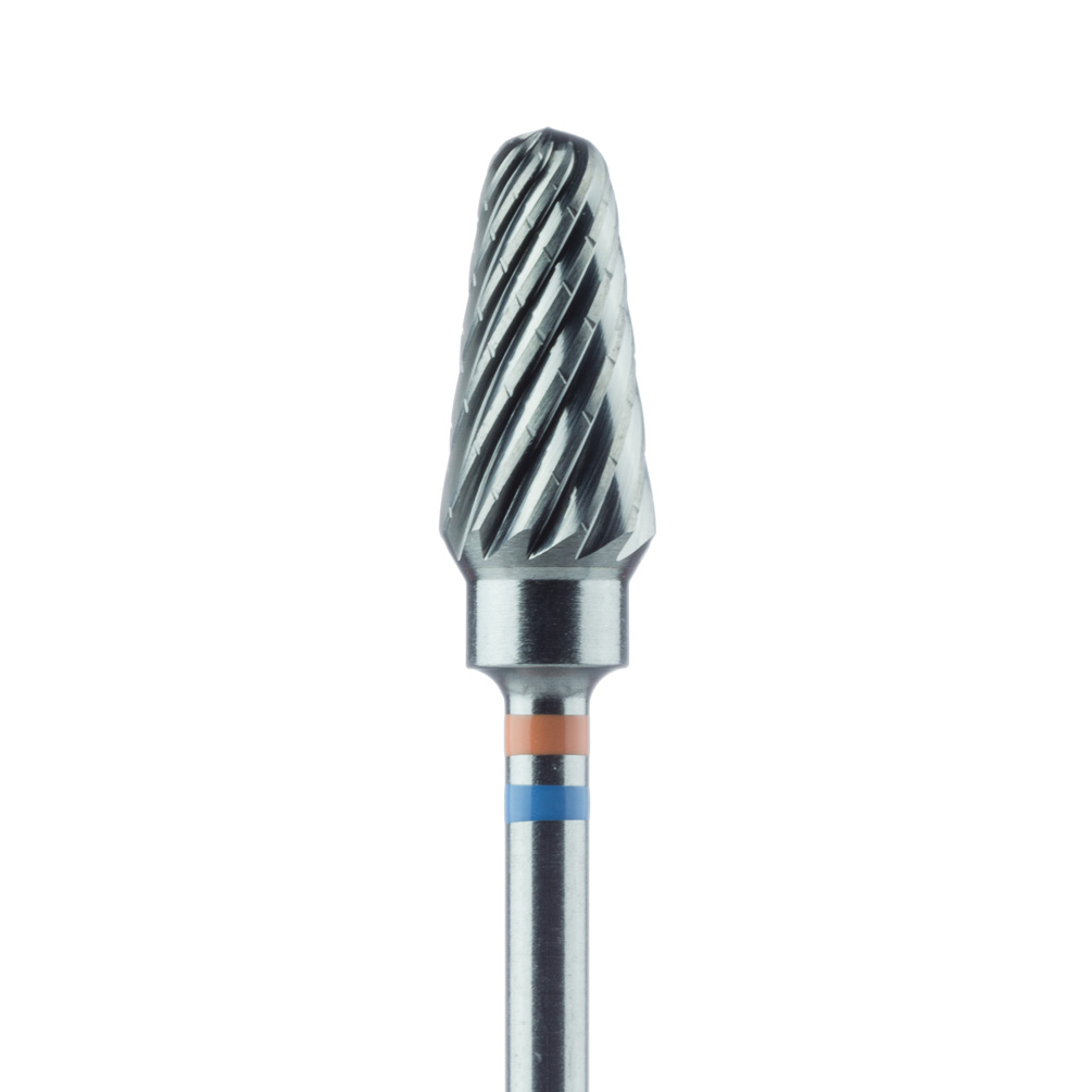 HM79FF-060-HP Carbide Cutter, Fine, Faceted Toothing with Cross Cut, Round End Taper, 6mm Ø, HP