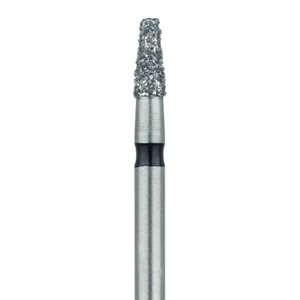 845RH-018-FG Tapered Round Edge Diamond Bur, 1.8mm Ø, Super Coarse, 1.2mm Tip Ø, FG