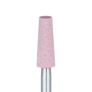 9734G-040-HP-P Abrasive, Pink, Tapered Flat End, Diamond Porcelain for Ceramics, Zirconia Sprue Removal, 4mm Ø, Medium, HP