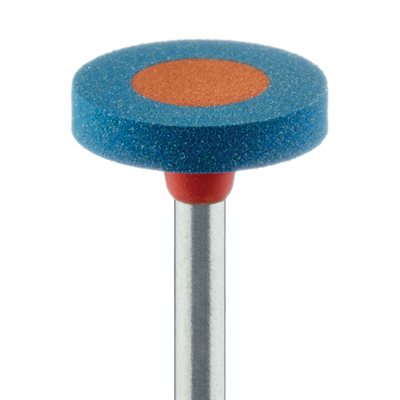 9749M-110-RA Polisher, Diamond Impregnated, For Porcelain, Blue / Orange, Wheel, 11mm Ø, Polishing (Medium), RA