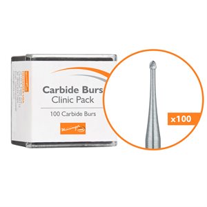 C0001FG Operative Carbide Bur, Clinic Pack 100pcs, Round, US#1, FG
