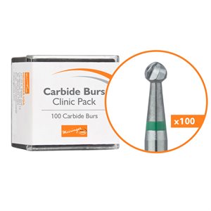 C0008SRAL Operative Carbide Bur, Clinic Pack, 100pcs, Round, Super Sharp, US#8S, RAL