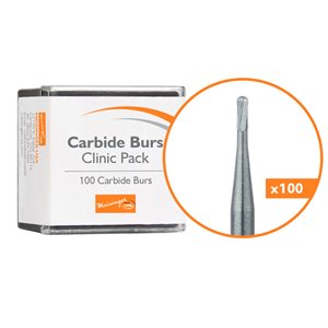 C0330FGOP Operative Carbide Bur, One-Piece, Clinic Pack, 100pcs, Pear, US#330, FG