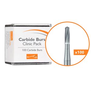 C1158FG Operative Carbide Bur, Clinic Pack, 100pcs, Round End Cylinder, US#1158, FG