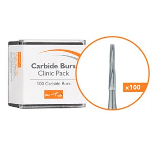 C170LFG Operative Carbide Bur, Clinic Pack, 100pcs, Long Tapered Fissure, 1mm Ø, US#170L, SU