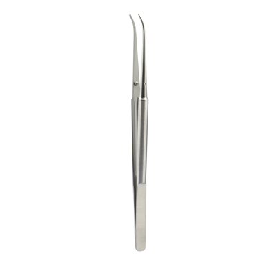 HI304 Surgery, Hand Instrument Curved Micro Surgical Forceps, 180mm Length